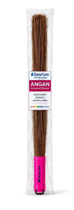 ANGAN coconut broom as it ships in its printed EasyCare retail pack
